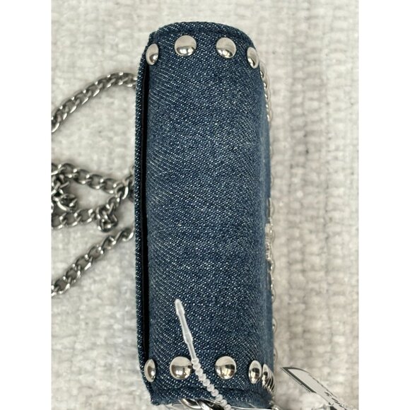 Coach Studded Blue Denim Wallet With Chain Strap #100504 - Picture 5 of 8